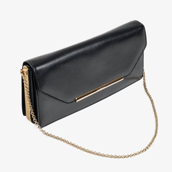 Salvatore Ferragamo Black Evening Bag with Gold Frame - Picture 6 of 11